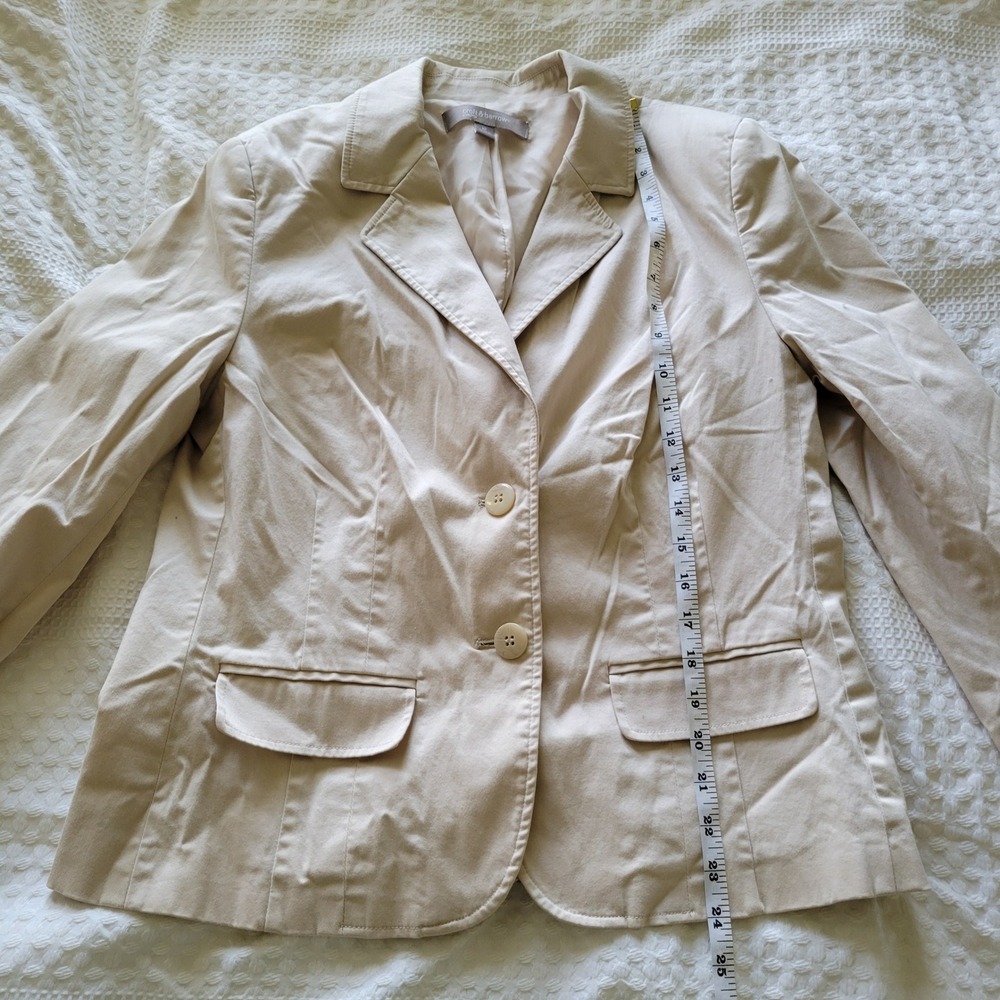 Croft & Barrow Womens‎ Beige Tan Stretch Cotton Blazer Jacket Size 12 RN73277 - Picture 4 of 10
